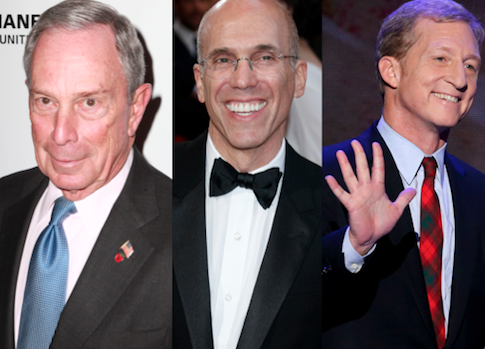 Billionaires Michael Bloomberg, Jeffrey Katzenberg, and Tom Steyer
