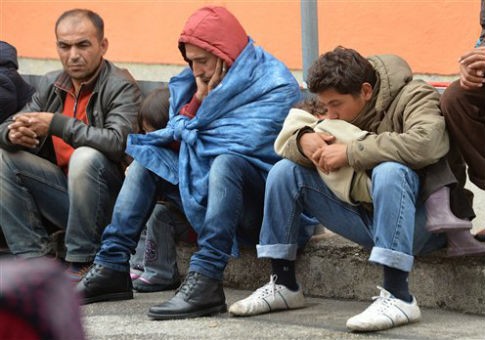 Refugees at a rail station in Freilassing, Germany / AP