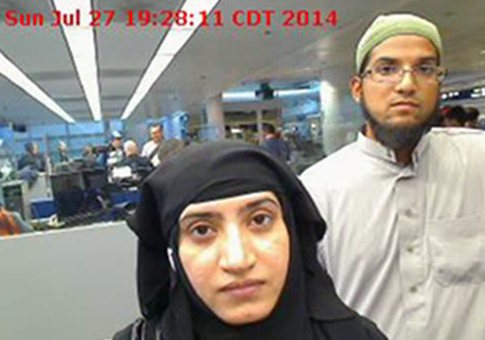 Tashfeen Malik and Syed Farook / U.S. Customs and Border Protection via AP