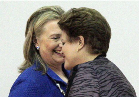 Hillary Clinton and Dilma Rousseff / AP