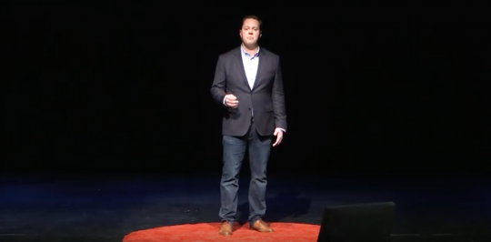 Galen Baughman, delivering a Tedx talk titled 'Are We All Sex Offenders?'