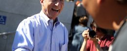 Tom Steyer at a rally and press conference with San Francisco supervisor Sandra Lee, author of a resolution calling on U.S. Congress to initiate impeachment proceedings / Getty Images