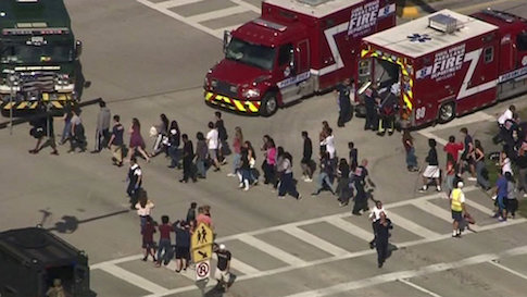 Students are
                                                    evacuated from
                                                    Marjory Stoneman
                                                    Douglas High School
                                                    during a shooting
                                                    incident in
                                                    Parkland, Florida