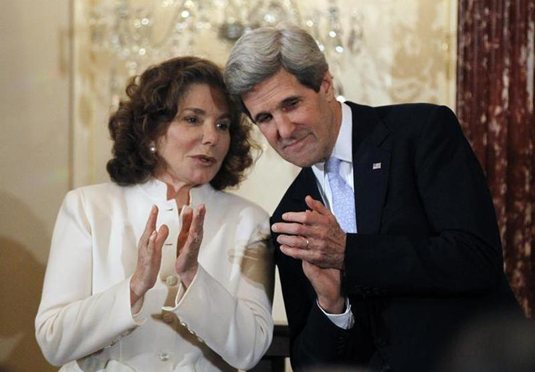 John Kerry is pictured with his wife Teresa Heinz-Kerry