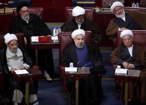 Iranian President Hassan Rouhani at a meeting of the Assembly of Experts