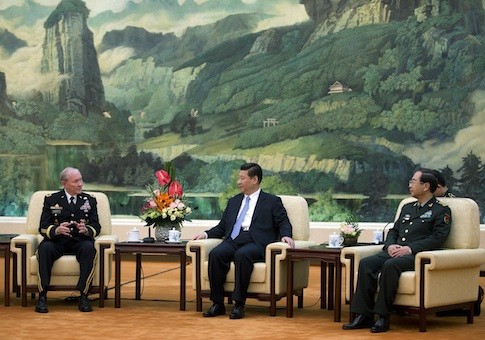 Gen. Martin Dempsey, Chinese President Xi Jinping, and Chinese Chief of the General Staff Gen. Fang Fenghui / AP