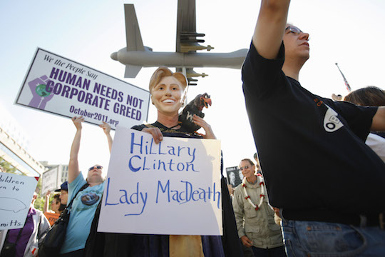Anti-Clinton protester. (AP)