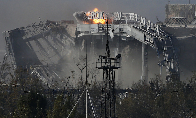 The Donetsk airport lies in ruins. (AP)