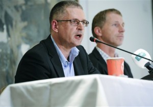Danish journalist Flemming Rose speaks during a press meeting in Copenhagen, on Wednesday, Sept. 29, 2010.
