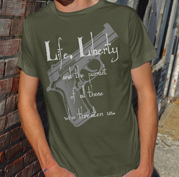 Men of Honor Shirt's "Life, LIberty" design
