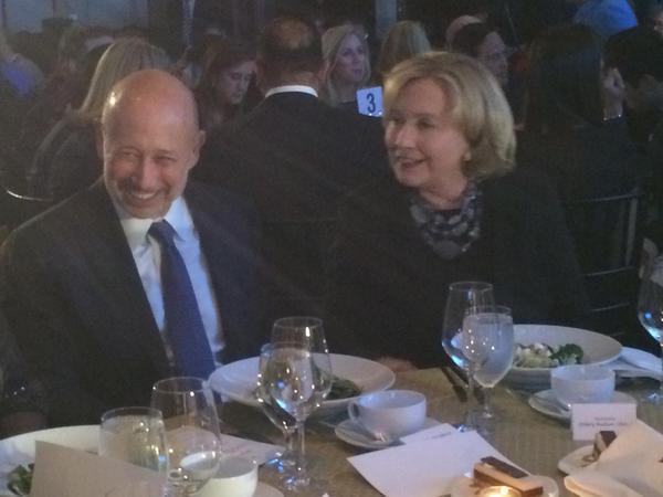 Hillary Clinton attends a fancy gala with Goldman Sachs CEO Lloyd Blankfein.