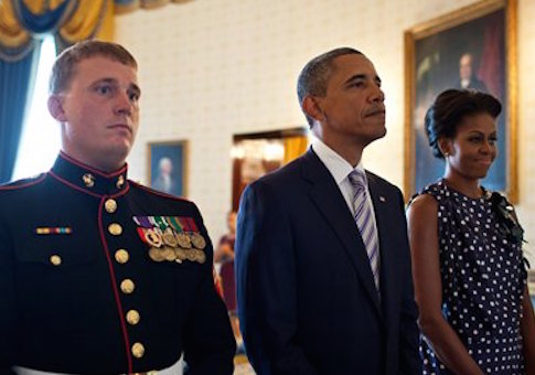 Dakota Meyer, President Obama and Michelle Obama