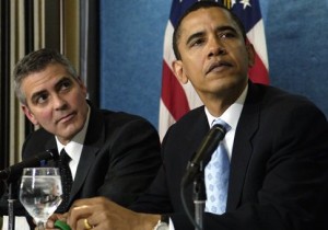 George Clooney and Barack Obama in 2006