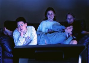 teens watching tv