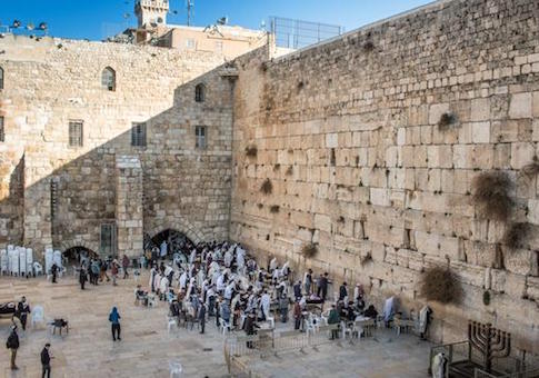 Orthodox Jewish people at the Western Wall, Jerusalem