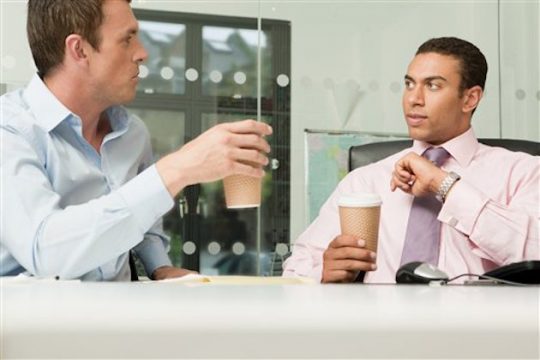 Two business men having an informal meeting