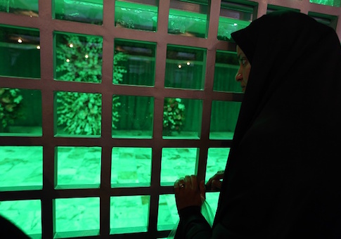 An Iranian woman visits the shrine of the founder of Iran's Islamic Republic, Ayatollah Ruhollah Khomeini