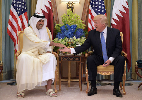 President Donald Trump and Qatar's Emir Sheikh Tamim Bin Hamad Al-Thani