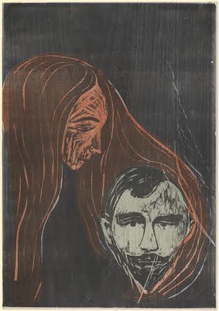 Man's Head in Woman's Hair by Edvard Munch, 1896 / National Gallery of Art, Washington, Rosenwald Collection