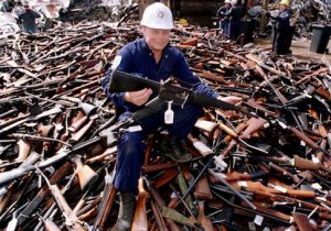 Guns handed in for scrap in Melbourne, Australia
