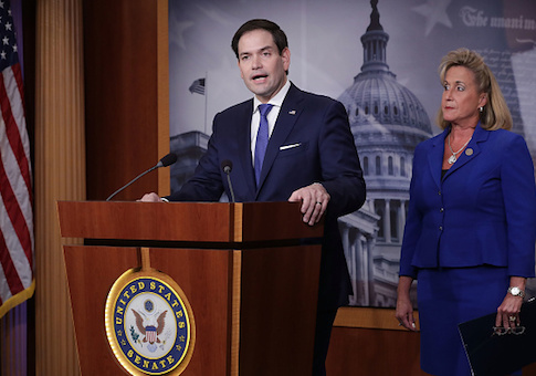Sen. Marco Rubio and Rep. Ann Wagner hold a news conference about their proposed paid family leave bills