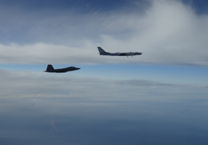 U.S. F-22 intercepting a Russian Tu-95 bomber near Alaska on Sept. 11