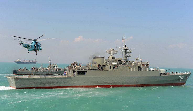 Iran's first domestically made destroyer Jamaran