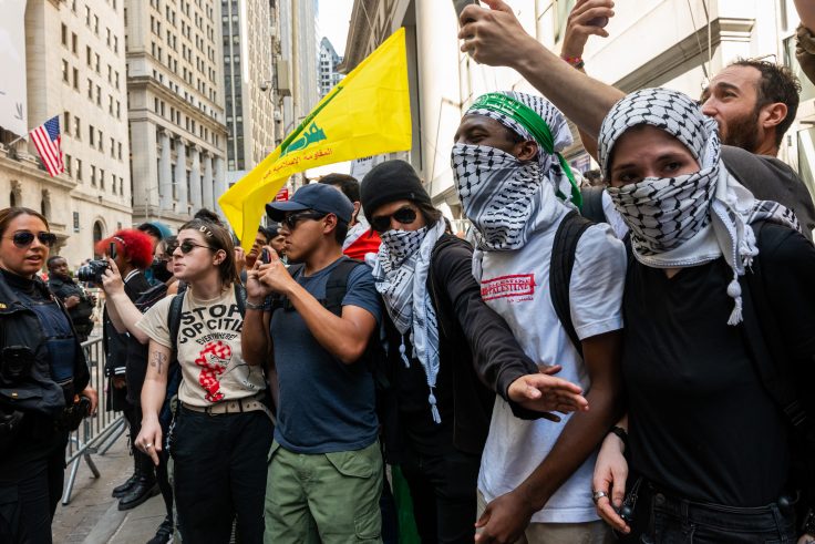 Pro Gaza Protestors Hold Rally On Wall Street