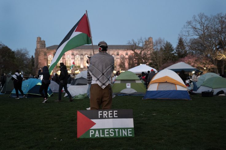 Pro Palestinian Protestors Rally at Northwestern University